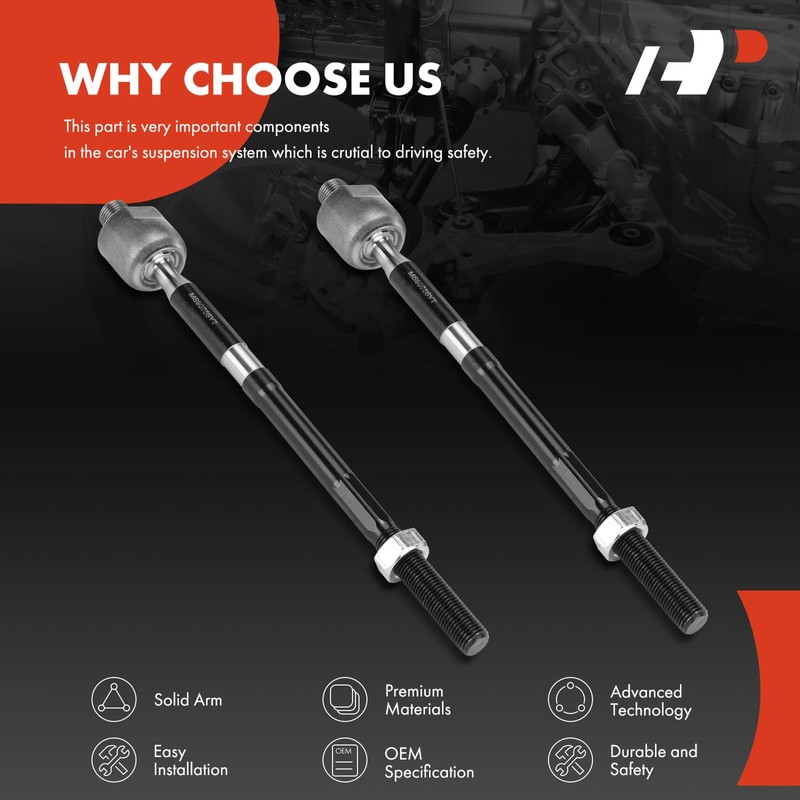 A-Premium 2 x Front Inner Tie Rod Ends, Compatible with