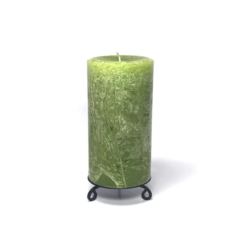 Pear Green Rustic Unscented Pillar Candle - Choose Size -