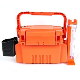 Fishing Tackle Box Fishing Tackle Storage Fishing Bucket with Rod Holder Live Fish Bait Bucket Multifunctional Outdoor Fishing Box Fishing Tools Multi-Functional (Orange, Small)