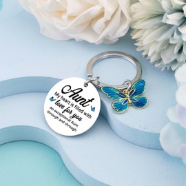 Davrock Aunt Gifts from Niece Nephew Aunt Birthday Gifts Best Aunts Ever Gift Auntie Keychain Valentine's Day Birthday Christmas Stocking Stuffers Mothers Day Gift