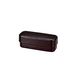 Tatsumiya 302752 Two-tier Lunch Box, Ajiro Slim Lunch (18.1 fl oz (510 ml), Tamari "Ajiro Bento"
