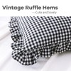 K MASANIJI 2 Pack Black and White Plaid Ruffle King