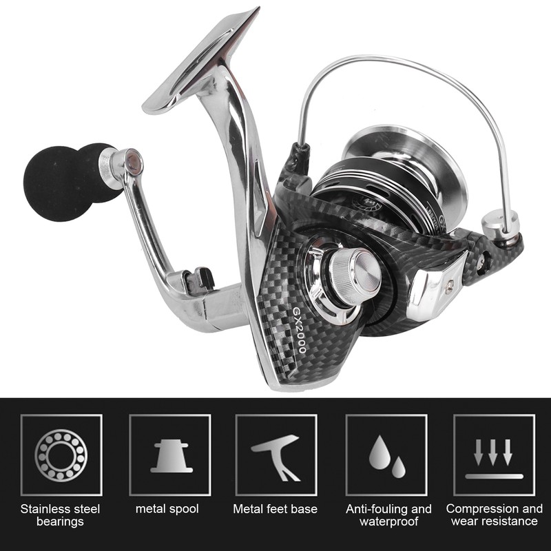 Metal Spinning Reel Lure Sea Rod Gapless Duplex Bearing Fishing