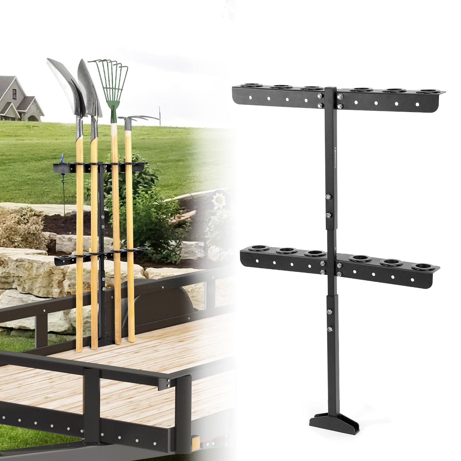 KEMIMOTO Enhanced Landscape Hand Tool Rack, Upgraded Reinforced Heavy ...