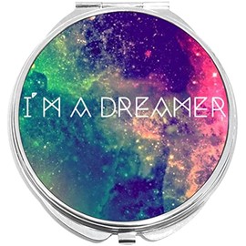 NewCharms I'm a Dreamer Compact with Mirrors - Perfect Pocket and Purse Size Folding Mirror for Applying Make Up Anywhere
