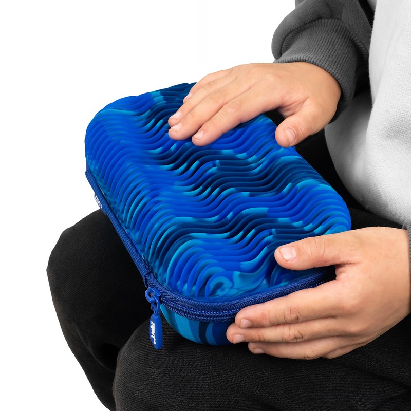 ZIPIT Wavy Pencil Case for Boys, Silicone Sensory Fidget Box