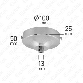 ElekTek 100mm Diameter Curved Ceiling Rose with Strap Bracket and Cord Grip Ideal for Pendant Vintage Filament Bulbs Antique Brass