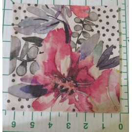Creative Coverings THREE DECORATIVE  LUNCHEON NAPKINS for DECOUPAGE "Elise Floral"