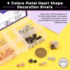 Swpeet 40 Pieces Metal Heart Shape Decoration Rivets Set, 4
