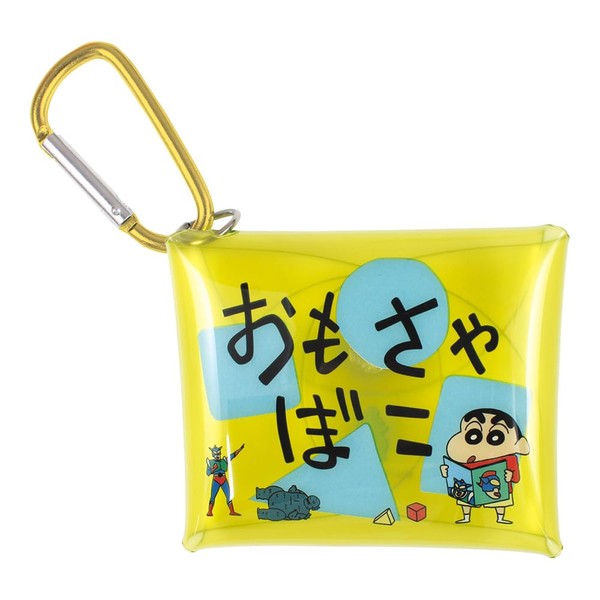 Tees Factory KS-5544110OB Crayon Shin-chan Snap Clear Pouch with Carabiner, Toy Foam, 3.0 x 3.5 x 0.6 inches (7.5 x 9 x 1.5 cm), toy cigarettes