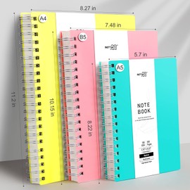 RETTACY A5 Notebook, Notepad, Wirebound Spiral Notebooks 300 sheets/150 pages for Writing,100gsm College-Ruled Paper, PVC Hardcover, for Women Men Work Office School,14.5 x 21cm - Turquoise