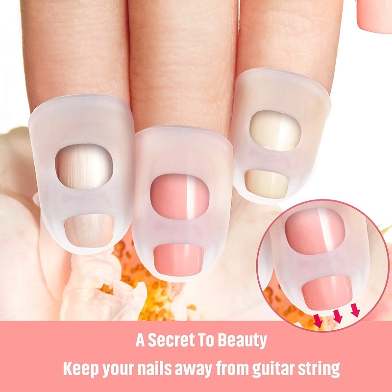 Frienda 40 Pieces Guitar Fingertip Protectors Silicone Finger Guards Anti-slip