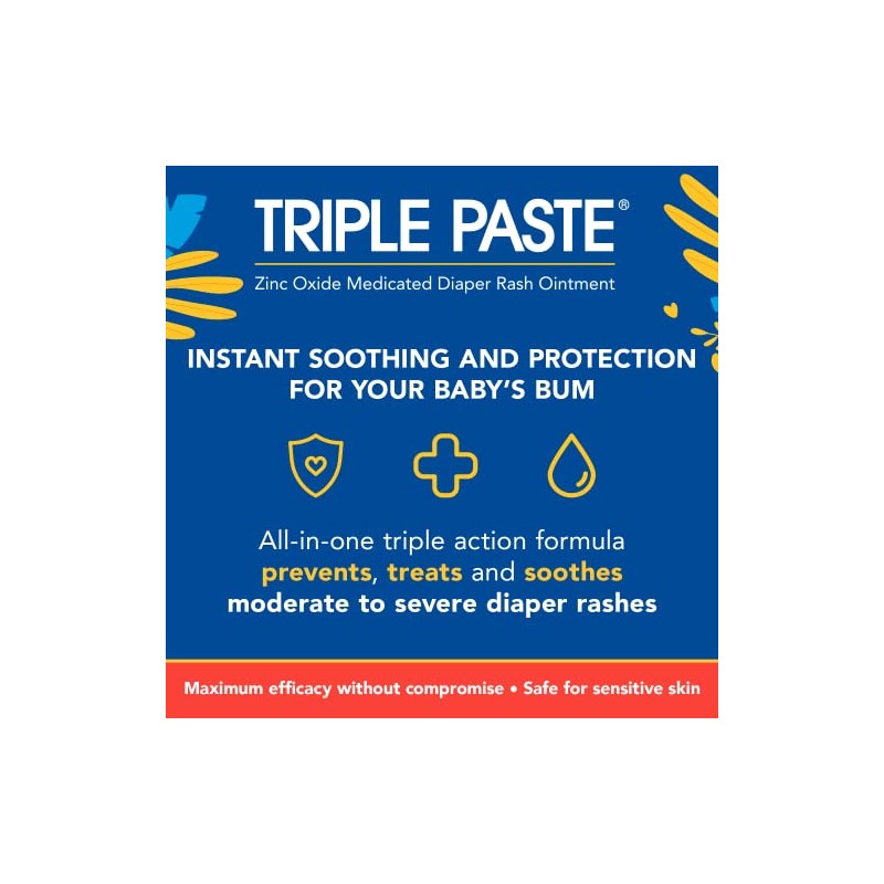 Triple Paste 3X Max Strength Diaper Rash Ointment, 40% Zinc