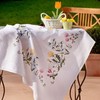 DECO-LINE Dandelion 80X80CM Printed Tablecloth Embroidery KIT,WHITE