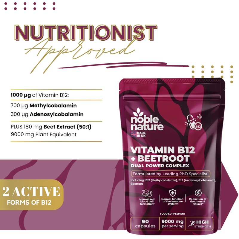 Beetroot & Vitamin B12 Complex – 9000mg Beetroot + 1000mcg