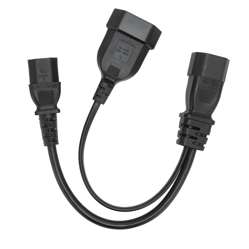 IEC320 C14 to C13 and EU Power Cord Y Splitter