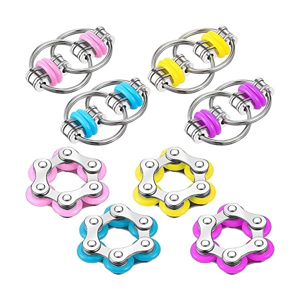 8 Pieces Fidget Toys Set Includes 4 Flippy Roller Chain