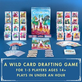 Citizens of The Spark Board Game | Strategy Card-Drafting Game of Clever Combos | Competitive Tableau Builder | Fantasy Sci-fi Animals | 1-5 Players Ages 14+ | 45-60 Minutes | Thunderworks Games