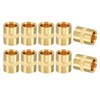 PATIKIL Brass Pipe Fittings Coupler, 2Pcs 1/2" x 1/2" NPT Female Thread Brass Hex Nipple Coupling Reducer Adapter Tubing Connector Adaptor for Water, Air, Oil, Gas Line System