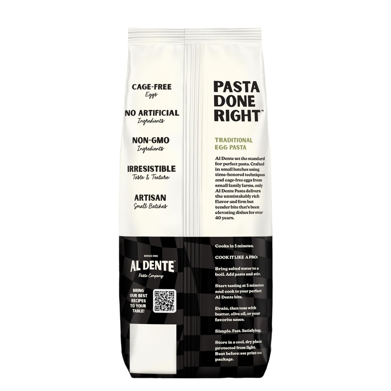 Al Dente Spinach Fettuccine – All-Natural, Hand-Crafted Egg Pasta. Traditional