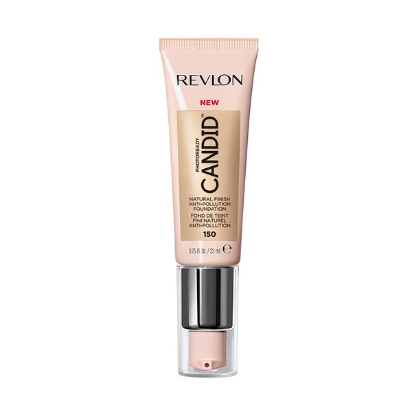 Revlon PhotoReady Candid Natural Finish Foundation, with Anti-Pollution, Antioxidant, Anti-Blue Light Ingredients, 150 Crème Brulee, 0.75 fl. oz.