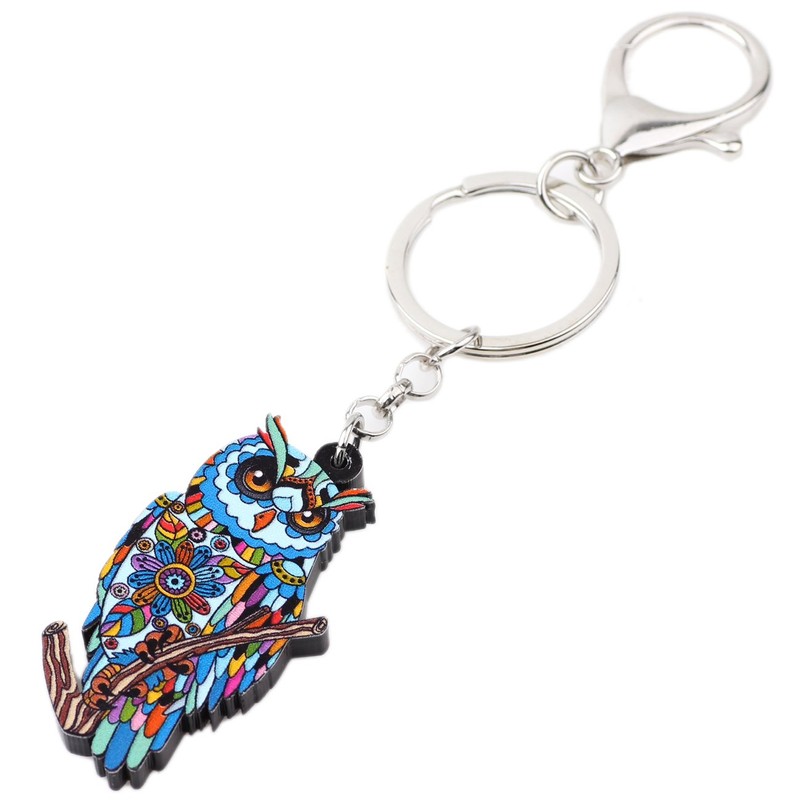 Bonsny - Cadena de acrílico con diseño de búho para