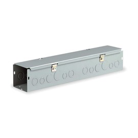 Wiegmann HS442 NEMA 1 Combination Hinge/Screw Cover Wireway with Knockouts, Steel, 4" x 4" x 24"