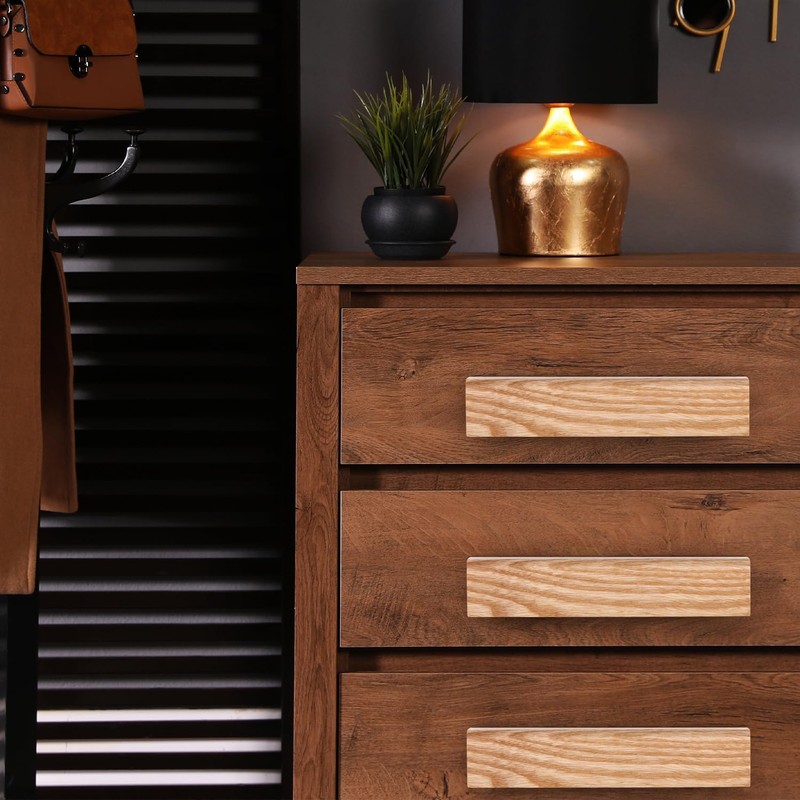 6 Pack Solid Wooden Cabinet Handles Cupboard Drawer Pull 128mm