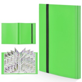Trading Card Binder 30Pages, Hockey Card Binder Holds 270 Game Cards, 9 Pocket Sports Cards Collection Binders With Anti-open Elastic Strap for Baseball/Soccer/MTG/Yugioh/Photocards Collector(Green)