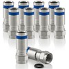 Poppstar 10x SAT Quick Mount Connector, Compression Connector for Coax