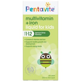 Pentavite Multivitamin + Iron Kids Liquid Lemon Lime 200ml