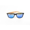 banblue Bamboo Sunglasses (Black, Blue Mirrored)