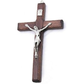 Enyolidimk Brown Stakee Wooden Cross Hanging Religious Worship Symbol For Home Decoration Wooden Catholic Crucifix Orament, Decorative Items