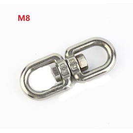 Swivel Eye Hook 304 Stainless Steel Eye To Eye Swivel Ring M8 Eye Swivel Ring Eye Bolts For Anchor Chain Web Tree Swing Hammock Chair