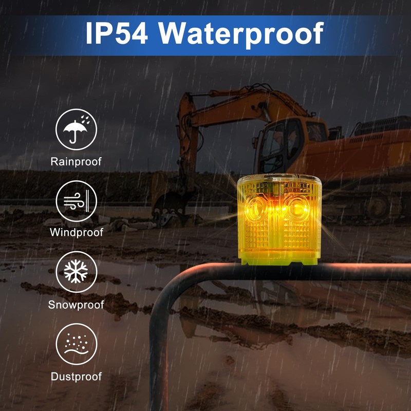 Aolyty Solar Strobe Warning Light Strong Magnetic Base Flashing Super