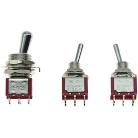 SALECOM Guitar Fat Bat Toggle Switch DPDT 2 Way ON ON with 2 Mini ON ON Toggle Switches