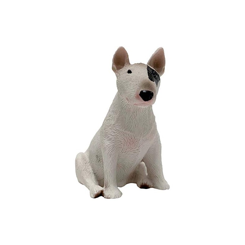 Sandicast SS19401 Small Size White Bull Terrier Sculpture, Sitting