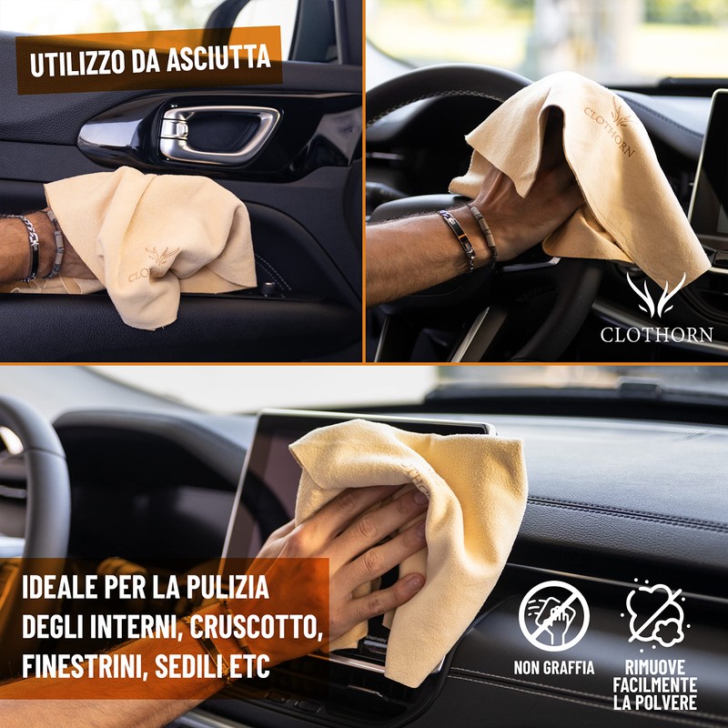 Clothorn® Professional Car Suede Leather - Made in Italy -