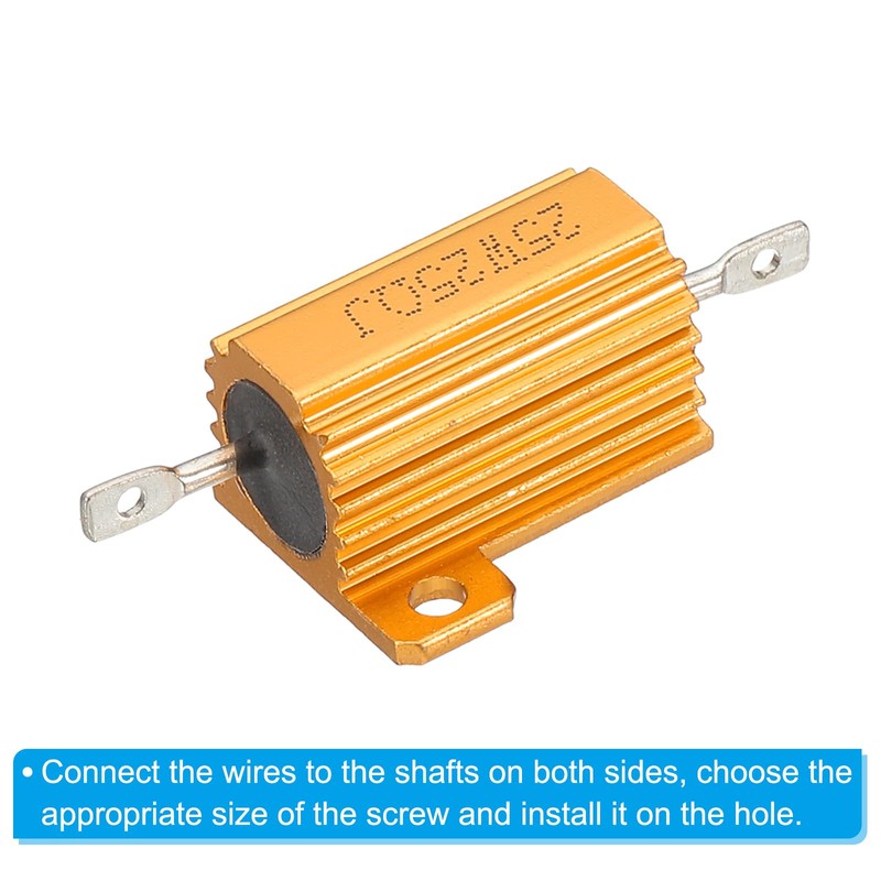 PATIKIL 25W 25 Ohm Aluminum Shell Resistor 2 Pack Aluminum