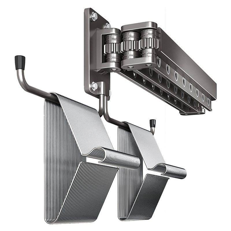 Metal Foldable Clothes Drying Rack with Double Suction Cups, No-Drill