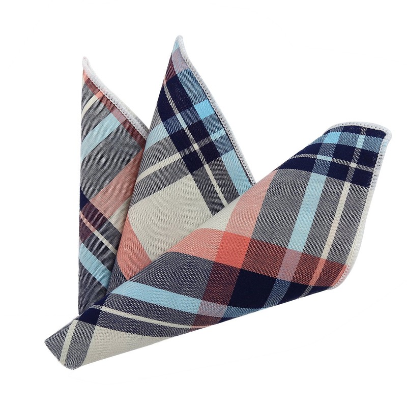 DonDon Men's Casual Checked 23 x 23 cm Cotton Check