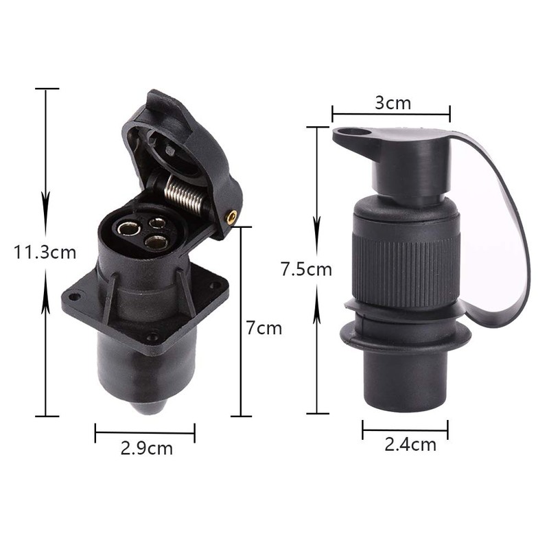 Etuker 3-Pin Plug & Socket 3-Pin Trailer Plug Socket 3-Pin
