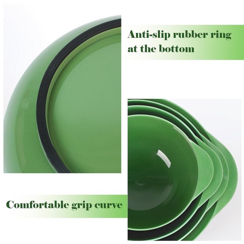 BoxedHome 4 Quart Large Plastic Mixing Bowls, Microwave Safe Mixing