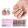 300 Uñas Postizas Francesas, 15 Tamaños, Cortas, Cuadradas, Marrones, Con