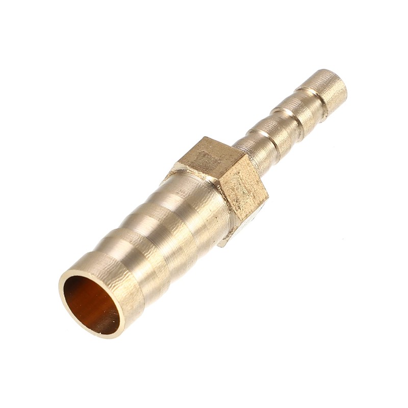 X AUTOHAUX 2 Pcs 8mm-4mm Straight Shaped Hose Barb Brass