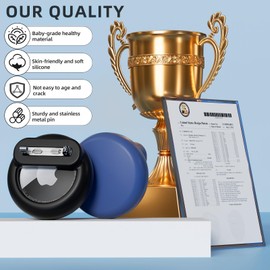 Mucuty Hidden for Airtag Case Kids, Airtag Pendant Children with Safety Pins, for Seniors, Pets, Clothing, Backpack (Black)