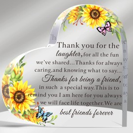 Yulejo Christian Gifts Birthday Friendship Gifts with Quotes A Friend is God's Way of Proving He Doesn't Want Us to Walk Alone (Thanks Style, 6 x 6 x 0.6 Inch)