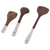 3 Piece Set Wood Utensils Set Wenge Long Handle Spatula
