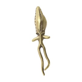 Folpus Brass Squid Statue Handcrafted Housewarming Gift Mini Ornaments Collectible for Fireplace Tabletop Cabinet Living Room Decor