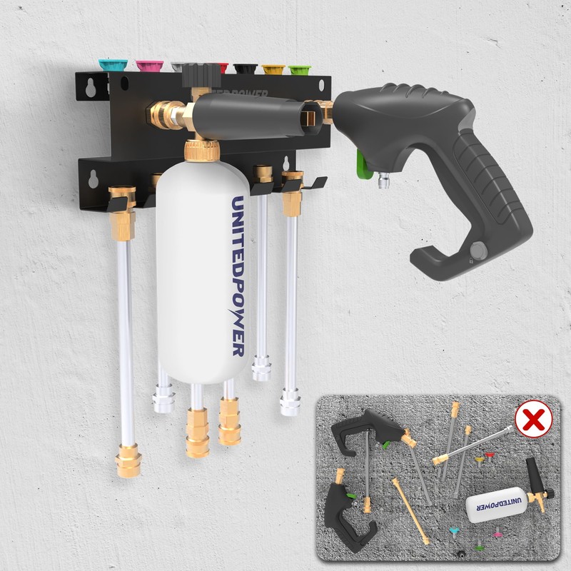 UNITEDPOWER Pressure Washer Gun Holder，Wall Mount Foam Cannon Holder，Tool Storage